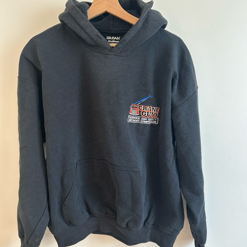 Gildan Black Hoodie with Crane Guys Logo